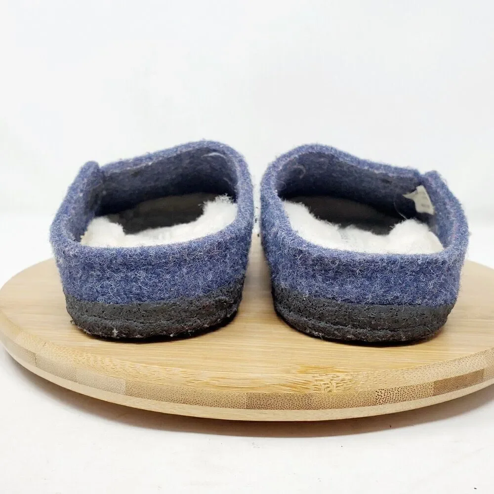 Birkenstock Zermatt‎ Shoes Kids 32 Blue Wool Slip On Mule Sandal Shearling